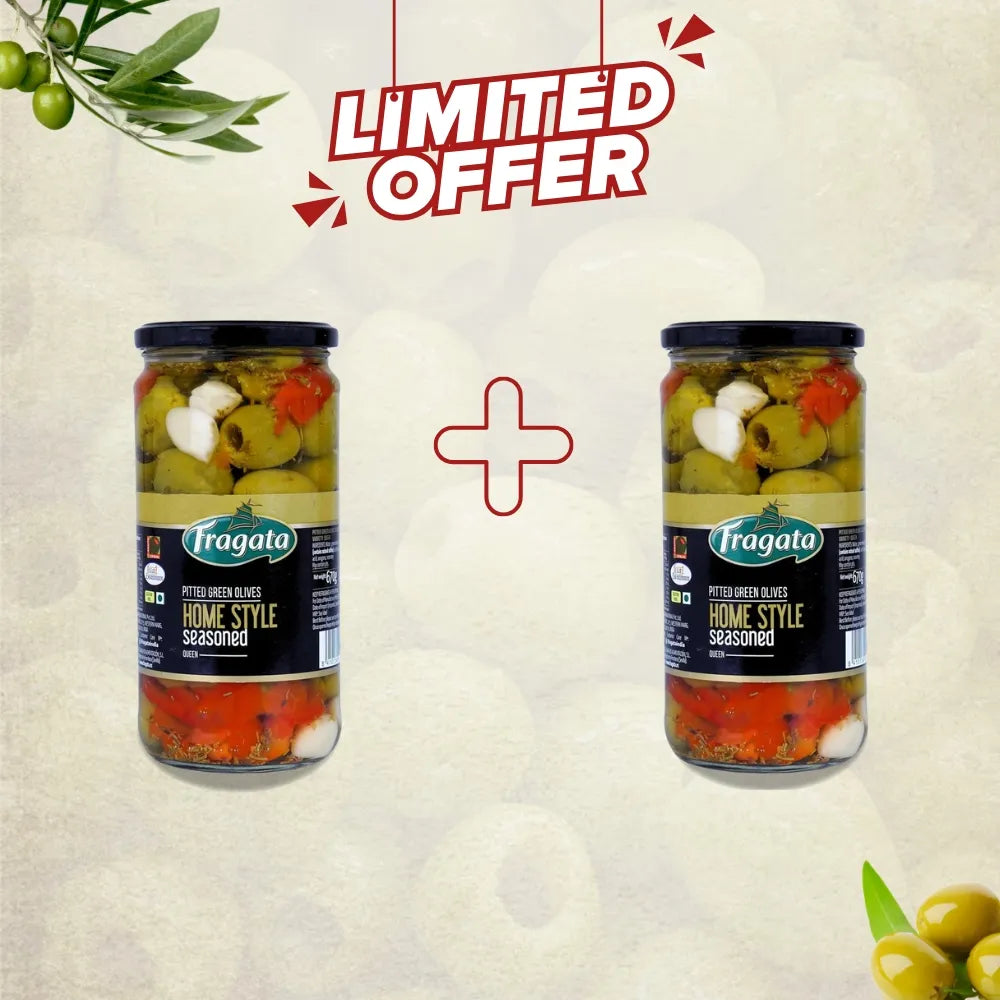Fragata Combo Deals | Pack of 2 – Home Style Pitted Green Queen Olives (670g)