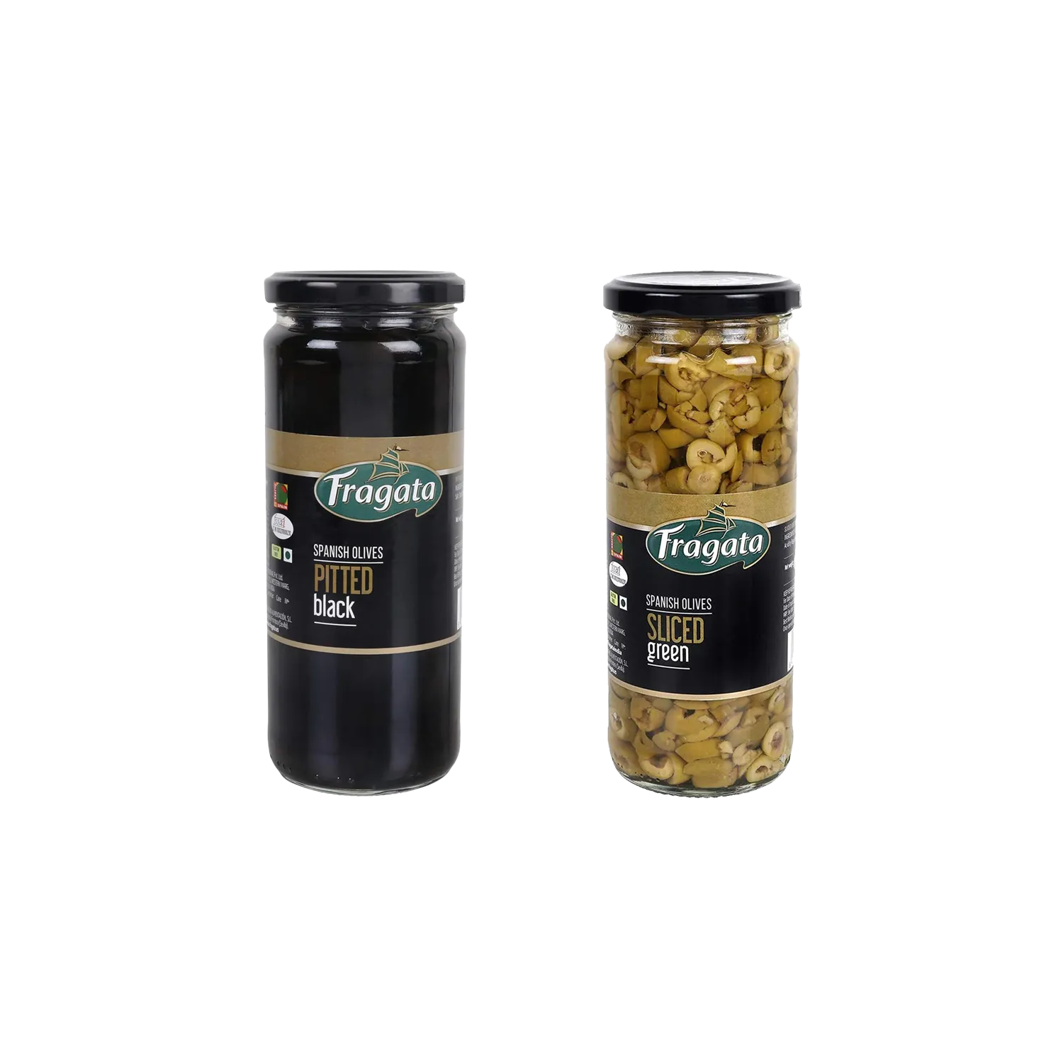 Fragata Combo Deals | Pitted Black Olives (440g) & Sliced Green Olives (450g)