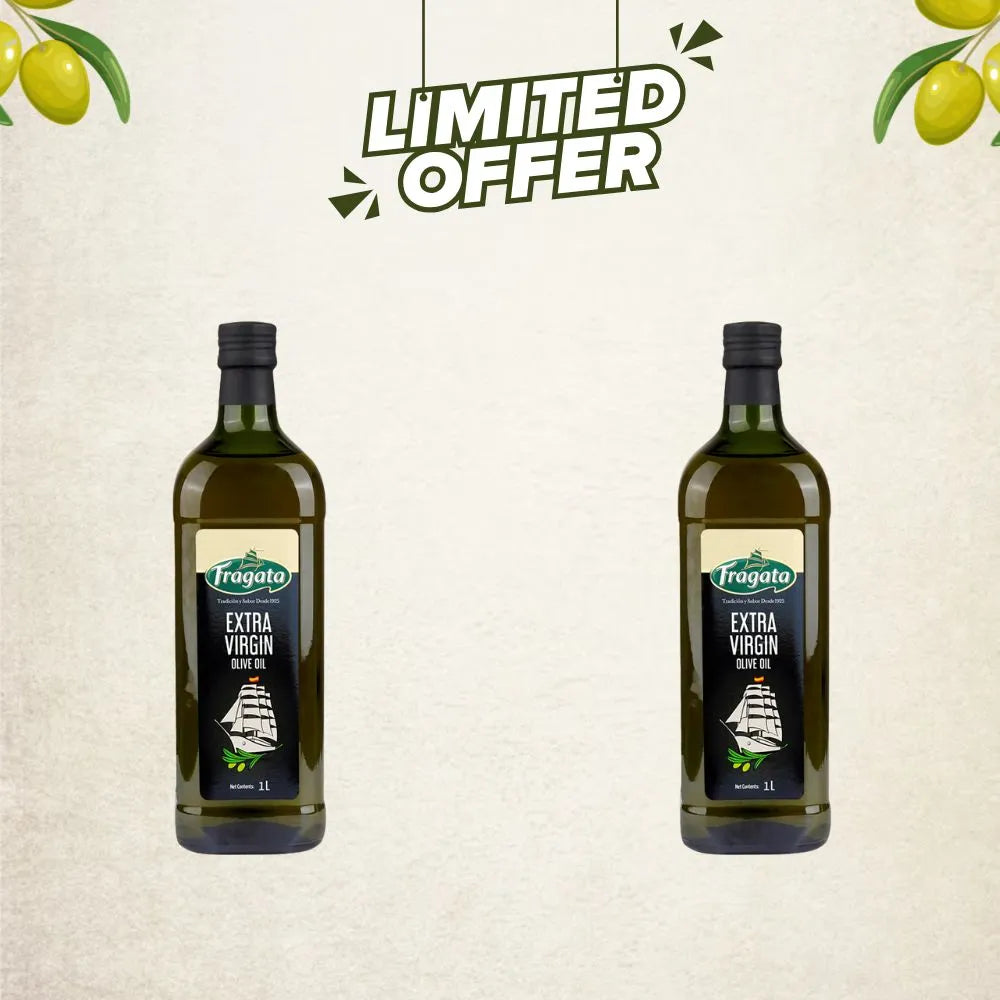 Two bottles of Frigato Extra Virgin olive oil with a 'Limited Offer' text on a light background.