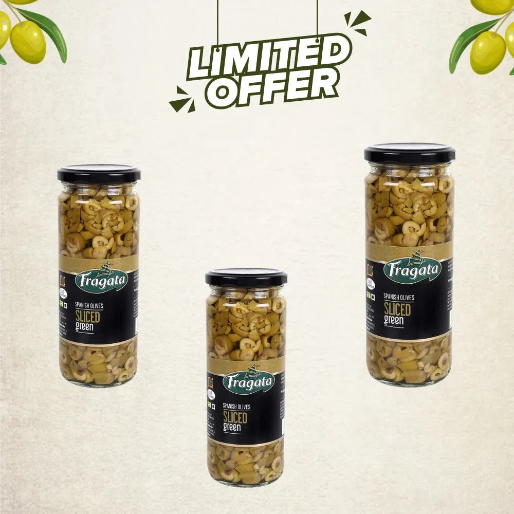 Fragata Combo Deal | Sliced Green Olives – Convenient & Flavorful (3 x 450g)