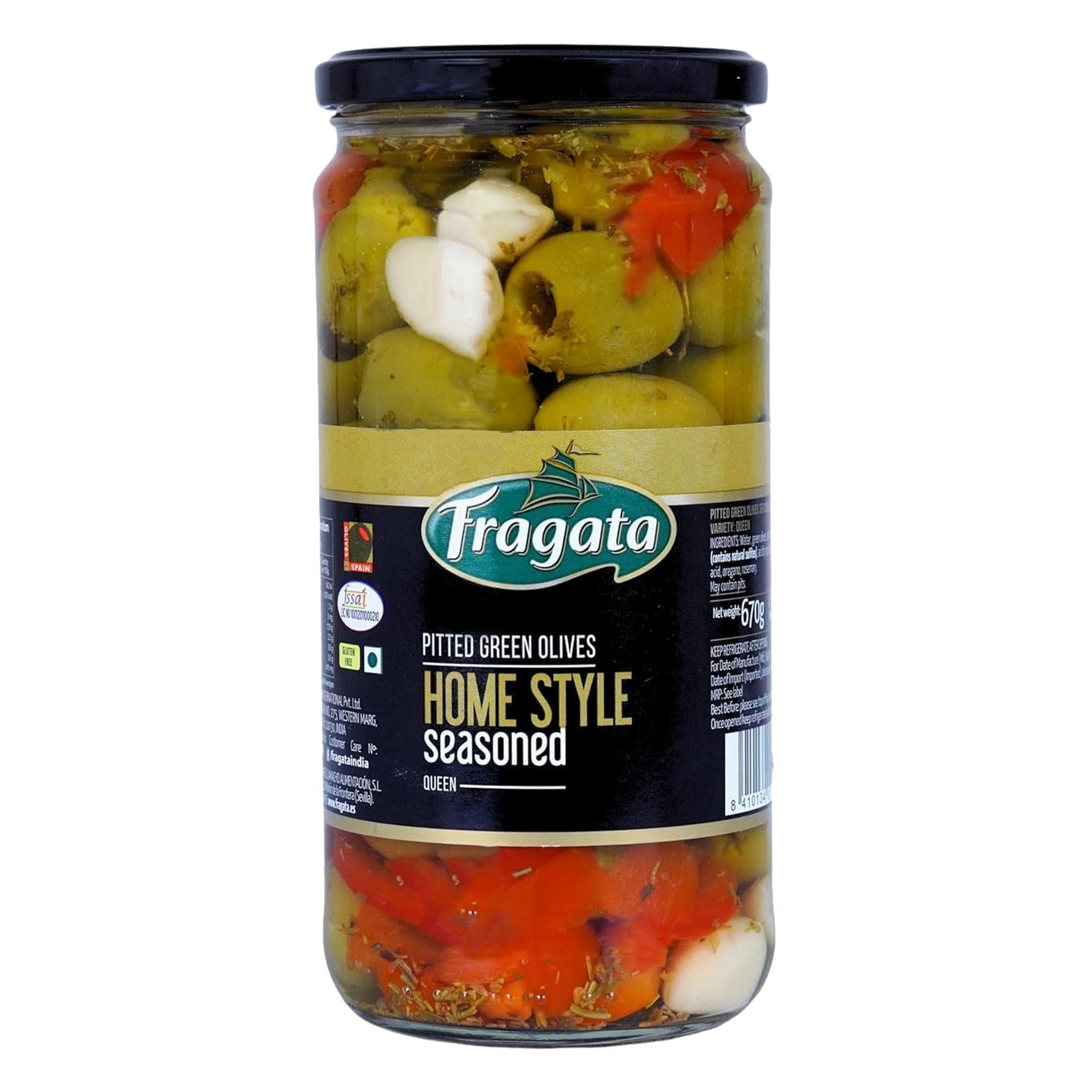 Fragata Home Style Pitted Green Queen Olives (670g)