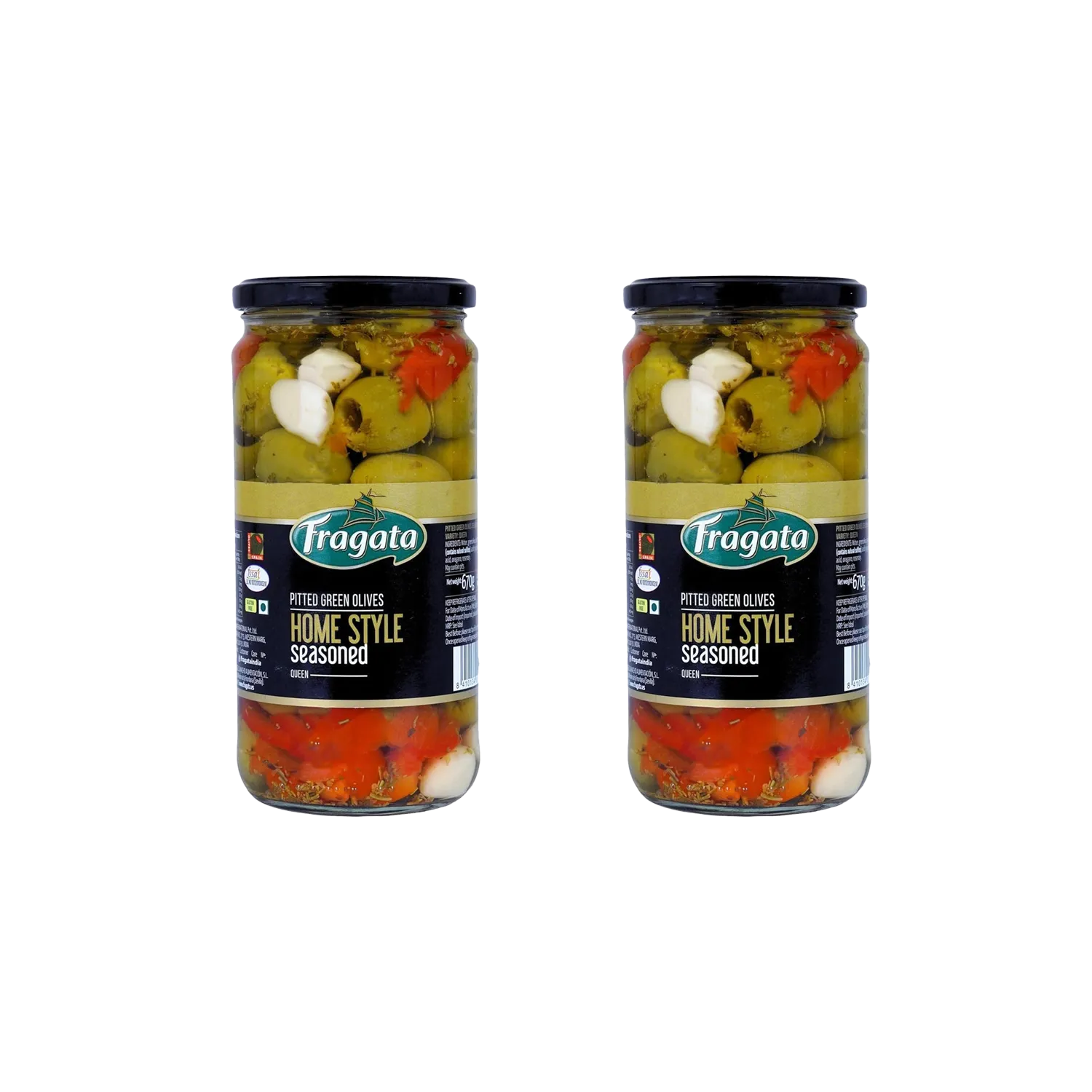 Fragata Combo Deals | Pack of 2 – Home Style Pitted Green Queen Olives (670g)