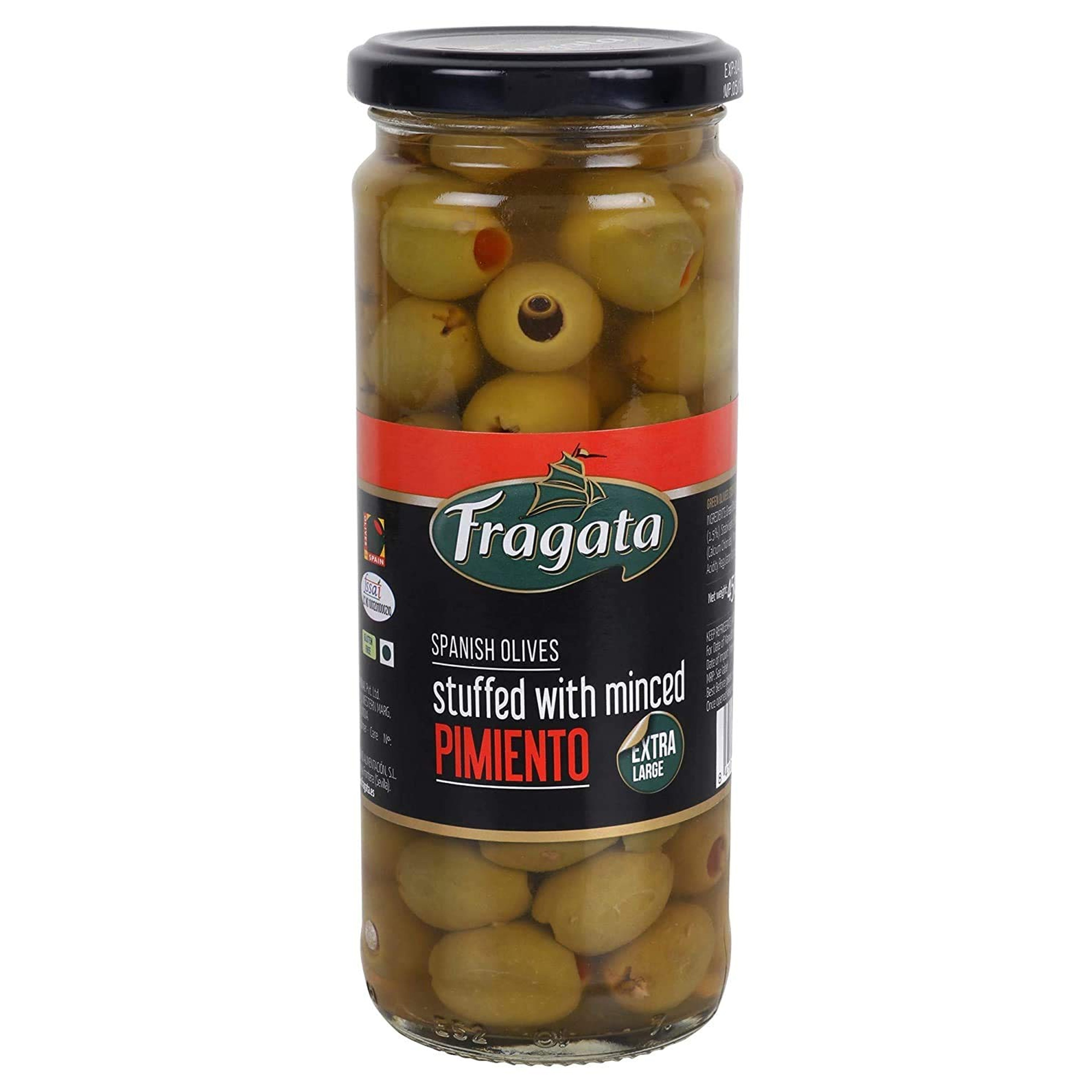 Fragata Green Olives Stuffed with Minced Pimiento – Bold & Flavorful (450g)