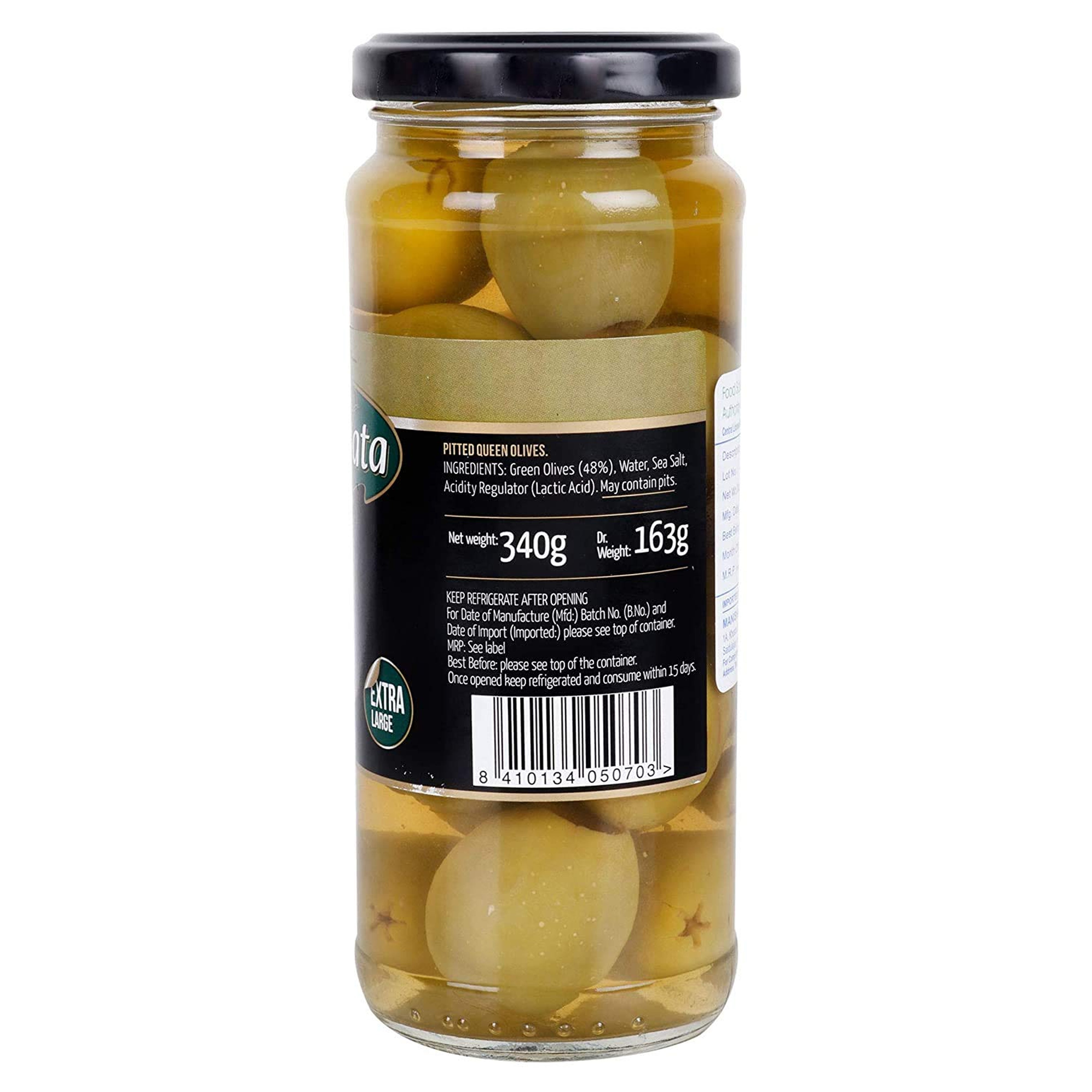 Fragata Pitted Queen Green Olives – Handpicked and Ready to Eat (340g)