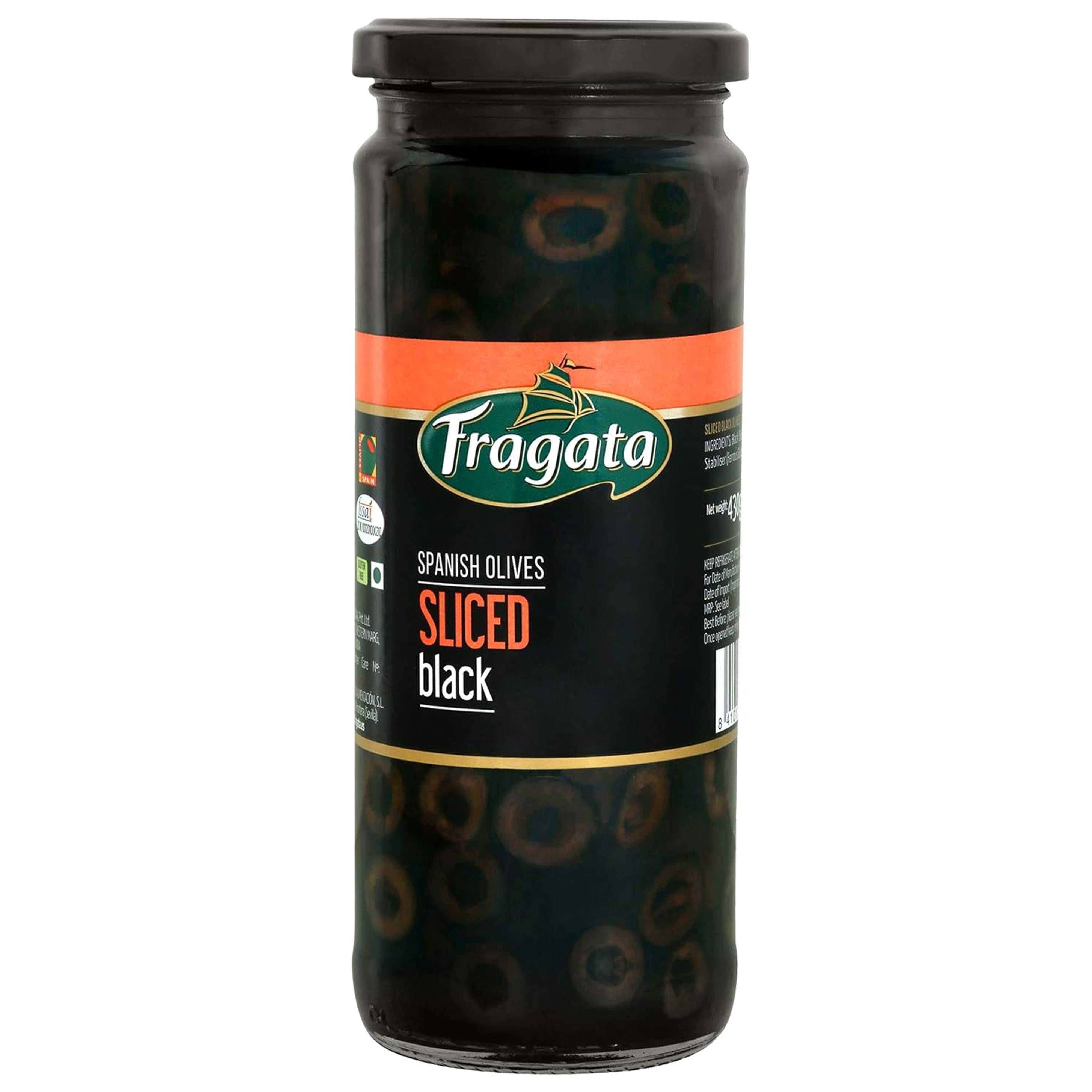 Fragata Sliced Black Olives – Sweet and Versatile (430g)