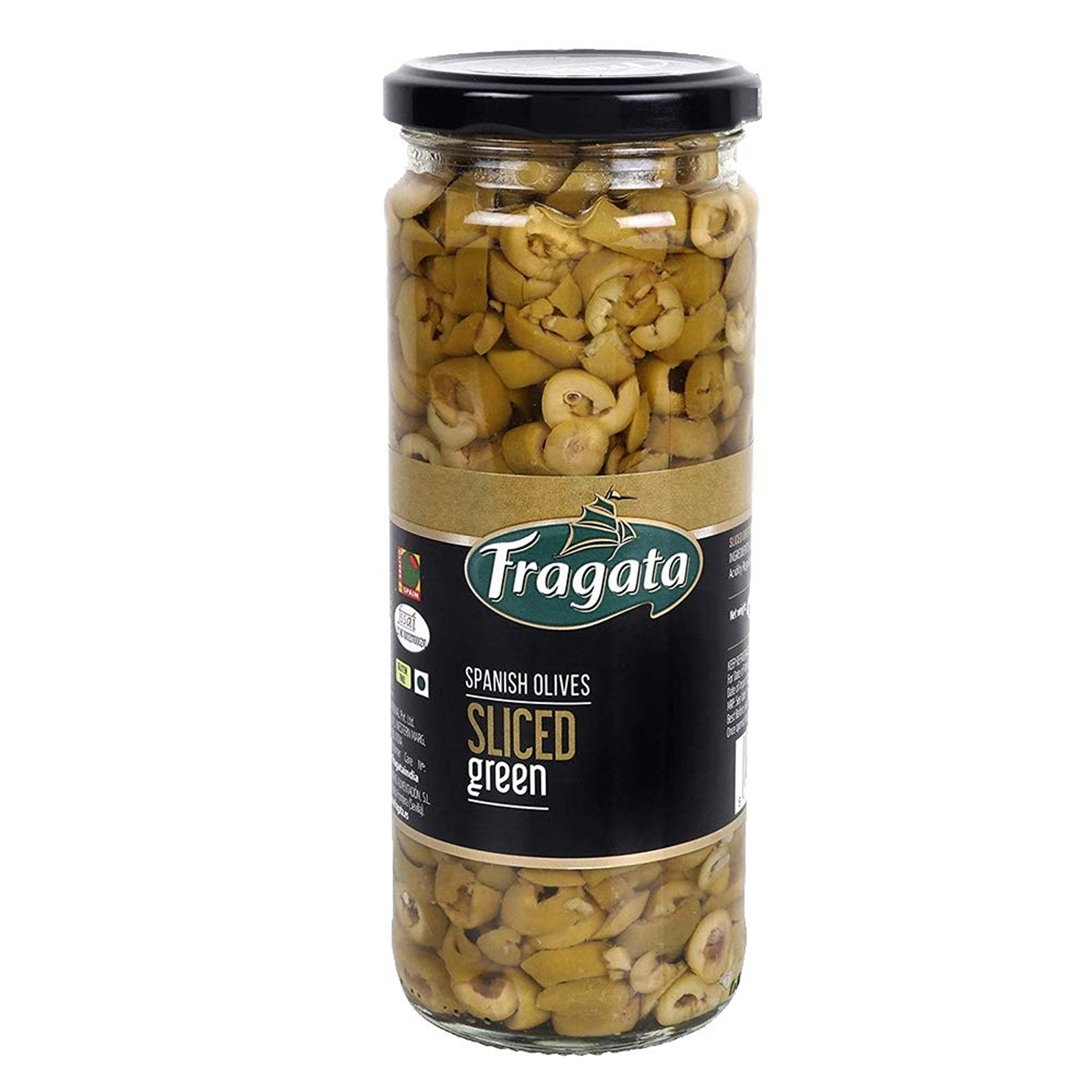 Fragata Sliced Green Olives – Convenient & Flavorful (450g)