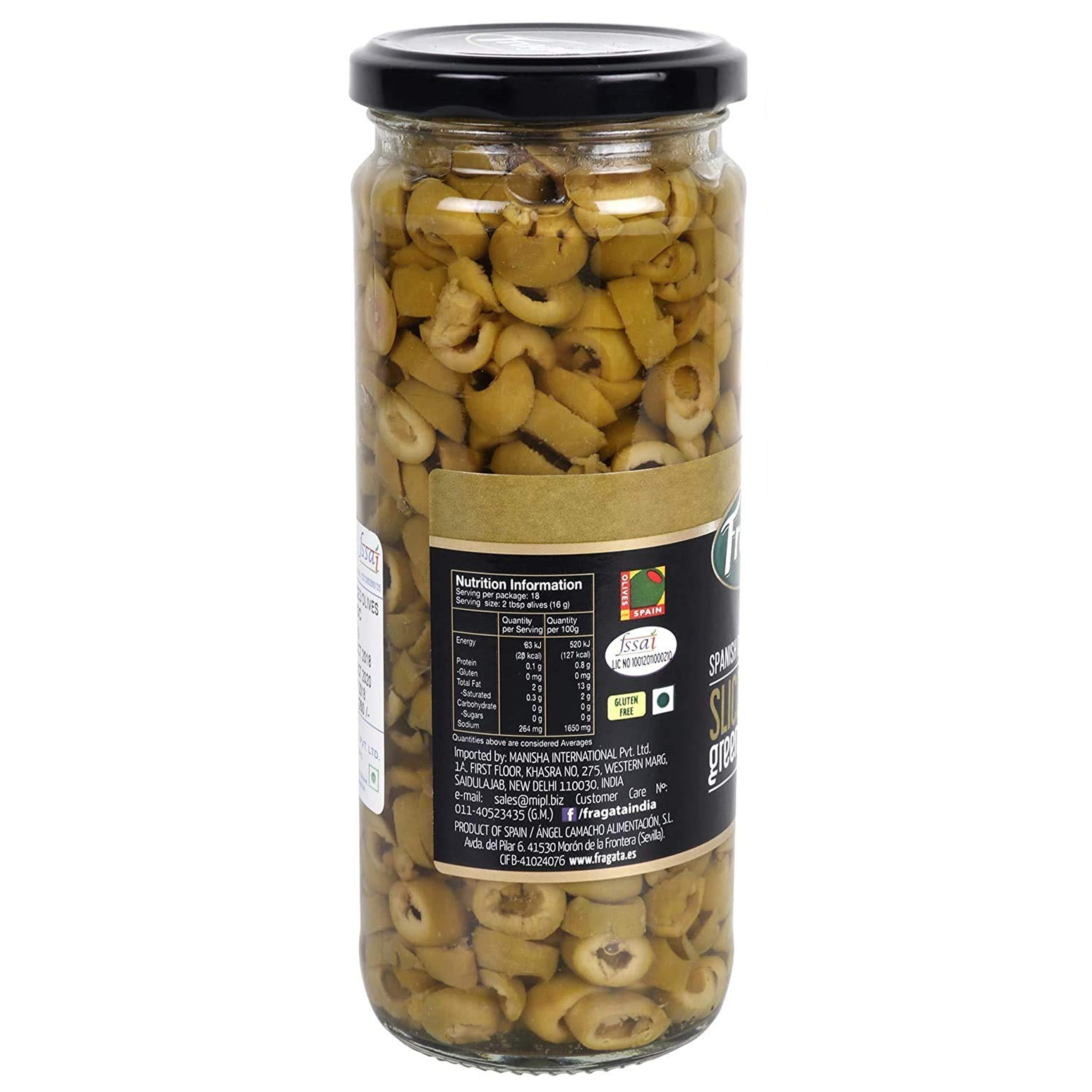 Fragata Sliced Green Olives – Convenient & Flavorful (450g)